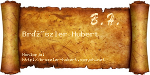 Brüszler Hubert névjegykártya